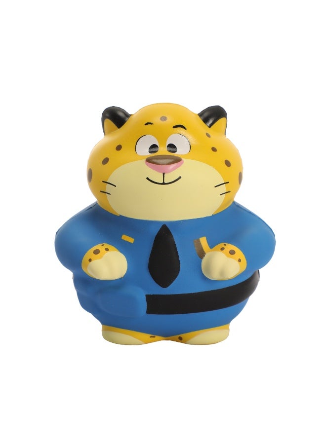 دمية موشي سكويشي الإسفنجية (Mochi Squishy Doll) بتصميم مستوحى من الشخصية اللطيفة "بنجامين كلاوهاوزر" (Benjamin Clawhauser) من فيلم Zootopia، الشرطي المرح والمحب للدونات